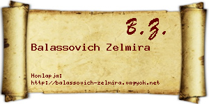 Balassovich Zelmira névjegykártya